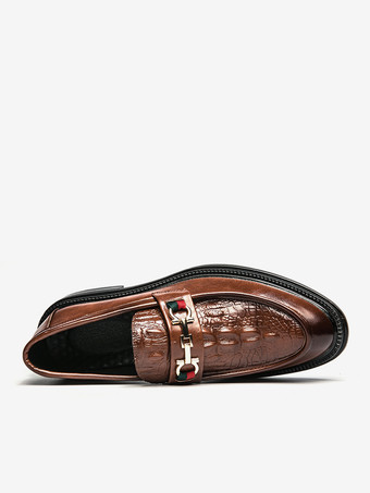 メンズ ホースビット ローファー スリッポン レザー チャンキー ラウンドトゥ シューズ