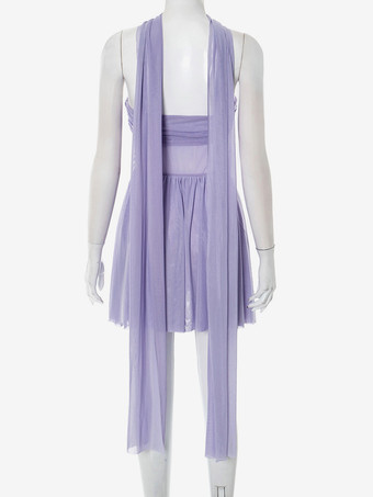 2025年夏にぴったりのスカーフ付きノースリーブプリーツミニドレス