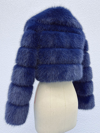 2025年冬向け、レイヤードスリーブとラペルデザインのフェイクファークロップジャケット