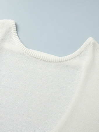 2025年冬向け、オープンバックの無地リラックスフィットプルオーバーセーター