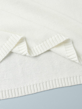 2025年冬向け、オープンバックの無地リラックスフィットプルオーバーセーター