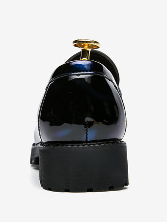 メンズ ホースビットローファー スリッポン パテント 滑り止め チャンキーシューズ