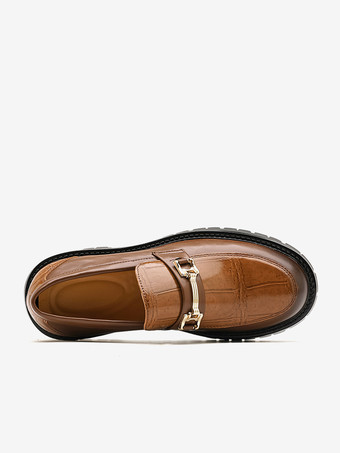 メンズ ホースビットローファー スリッポン レザー 滑り止め チャンキーシューズ