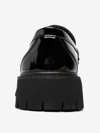 メンズ ホースビットローファー スリッポン パテント 滑り止め チャンキーシューズ