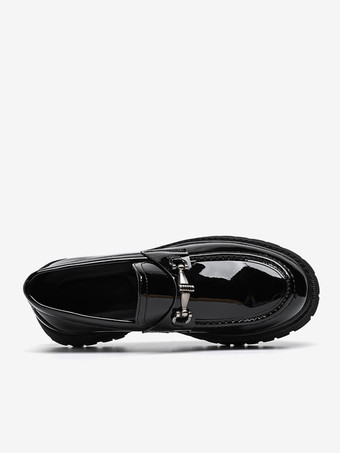 メンズ ホースビットローファー スリッポン パテント 滑り止め チャンキーシューズ