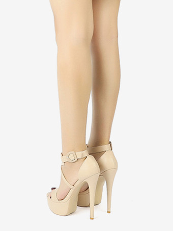 レディースセクシーサンダル プラットフォーム オープントゥ ストラップ ハイヒール サンダルシューズ