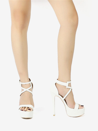 レディースセクシーサンダル プラットフォーム オープントゥ ストラップ ハイヒール サンダルシューズ