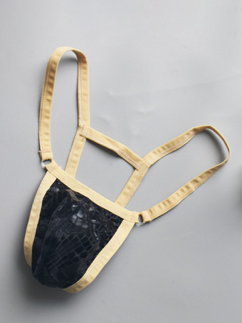 ブラック メンズGストリングTバックセクシーローライズ下着バルジポーチパンティー