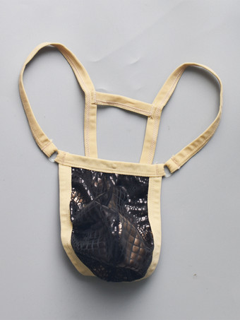 ブラックゴールドメンズGストリングTバックセクシーローライズ下着バルジポーチパンティー