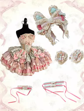 Ballet Lolita Accessory Headdress Pink Polyester Fiber Lace