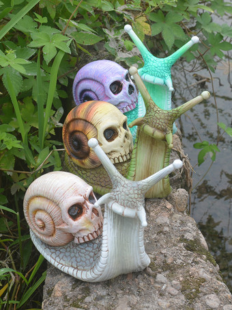 ハロウィンデコレーション ゴシック カタツムリ スカル 彫刻 骨アート 樹脂像
