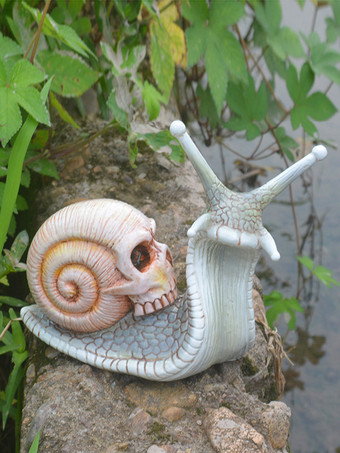 アプリコットハロウィンデコレーション ゴシック カタツムリ スカル 彫刻 骨アート 樹脂像