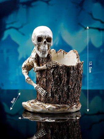 ハロウィン スカル ペンホルダー 樹脂製 デスクトップデコレーション