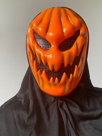 グリーン ハロウィン フルフェイスマスク パンプキンスケルトン ヘッドカバー 怖いコスチュームアクセサリー