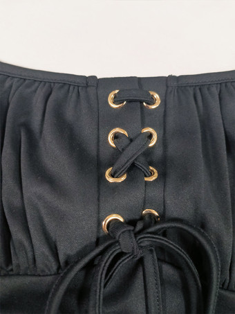 2025年夏、コルセット風タイとゴールドの星柄プリントが特徴の星空メッシュヴィンテージミディドレス