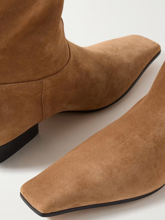 レディースニーハイブーツ スクエアトゥ フラットニーレングスブーツ