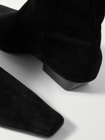 レディースニーハイブーツ スクエアトゥ フラットニーレングスブーツ