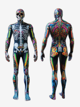 モンスター全身タイツ ハロウィン スケルトン ボディスーツ 全身コスチューム 大人用 コスプレ ジャンプスーツ