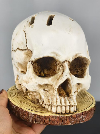 ホワイト ハロウィン スカル カトラリーホルダースタンド 6スロット ゴシック テーブルウェアオーガナイザー