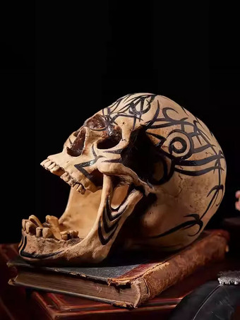 ハロウィーンの頭蓋骨の彫刻 中世の暗い頭蓋骨の装飾