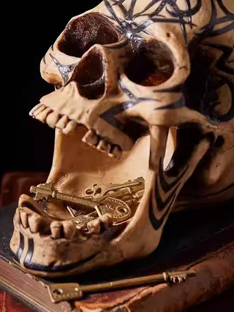 ハロウィーンの頭蓋骨の彫刻 中世の暗い頭蓋骨の装飾