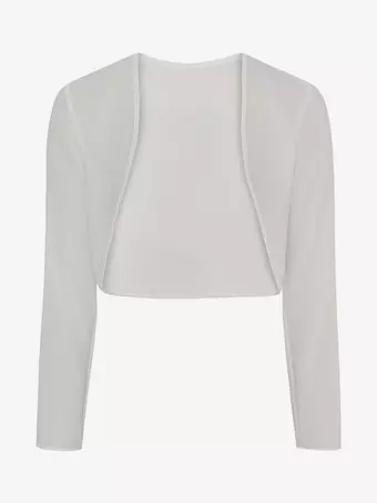 ウェディングラップ アイボリー 長袖トップス シフォン ブライダルカバーアップ