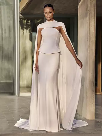 Wedding Wrap Ivory Sleeveless Designed Neckline Shawls Satin Fabric Buttons  Bridal Cover Up - Milanoo.com