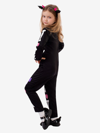 ハロウィン スケルトン ジャンプスーツ 子供用 3D ボーンプリント コスチューム パーティー パフォーマンス 衣装