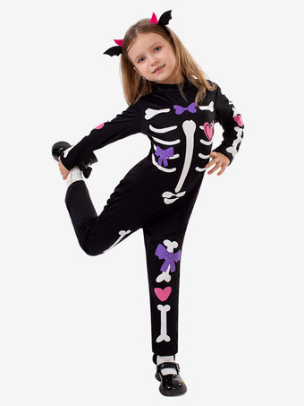ハロウィン スケルトン ジャンプスーツ 子供用 3D ボーンプリント コスチューム パーティー パフォーマンス 衣装