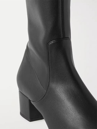 レディース オーバーニーブーツ スクエアトゥ チャンキーヒール サイハイブーツ