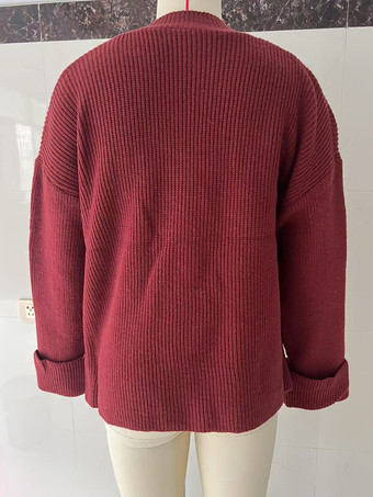 2025年秋冬 コントラストトリムのオーバーサイズVネックカーディガン