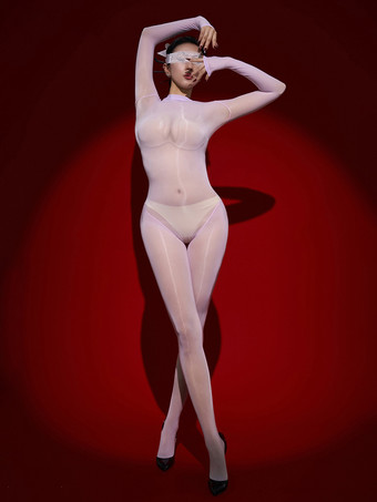 パープル ランジェリー ストッキング ボディストッキング ブラック 光沢 滑らか ハイソックス シームレス 全身キャットスーツ ストッキング