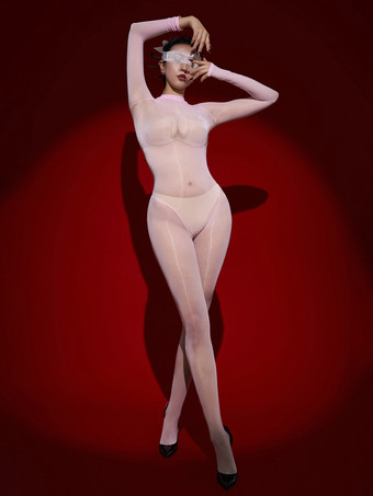 ピンクランジェリー ストッキング ボディストッキング ブラック 光沢 滑らか ハイソックス シームレス 全身キャットスーツ ストッキング