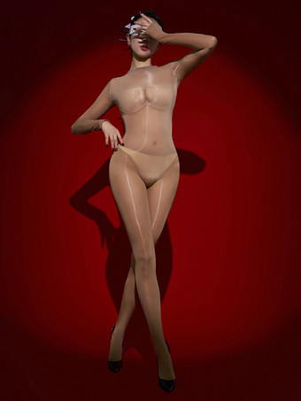 ブラウン ランジェリー ストッキング ボディストッキング ブラック 光沢 滑らか ハイソックス シームレス 全身キャットスーツ ストッキング