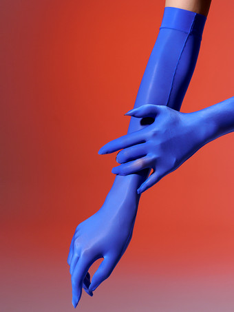 ブルー ランジェリーアクセサリー セクシーコスチューム ナイトアウト ラベンダー ライクラスパンデックス グローブ アクリルファイバー 無地グローブ