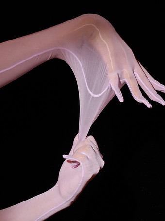 ピンクランジェリーアクセサリー セクシーコスチューム ナイトアウト ラベンダー ライクラスパンデックス グローブ アクリルファイバー 無地グローブ