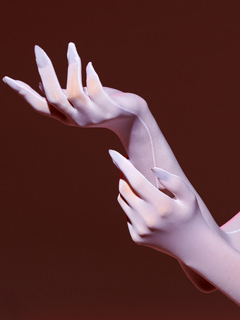 ホワイト ランジェリーアクセサリー セクシーコスチューム ナイトアウト ラベンダー ライクラスパンデックス グローブ アクリルファイバー 無地グローブ