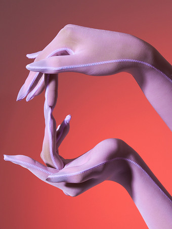 ランジェリーアクセサリー セクシーコスチューム ナイトアウト ラベンダー ライクラスパンデックス グローブ アクリルファイバー 無地グローブ