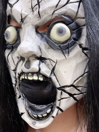 ハロウィンひび割れた唸り顔マスク半面ゾンビ怖いパーティーマスク