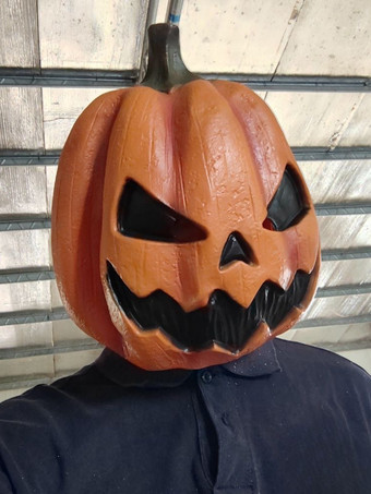 ハロウィン 悪魔風 カボチャマスク フルヘッド コスプレマスク パーティー パフォーマンス フード