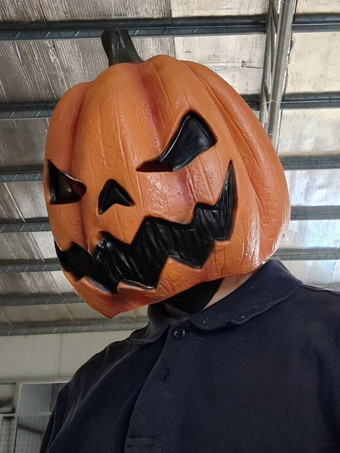 ハロウィン 悪魔風 カボチャマスク フルヘッド コスプレマスク パーティー パフォーマンス フード