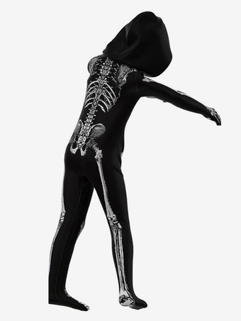 ハロウィン スケルトン ボディスーツ 3D ボーンプリント 子供用 大人用 パーティー用 お揃いコスチューム