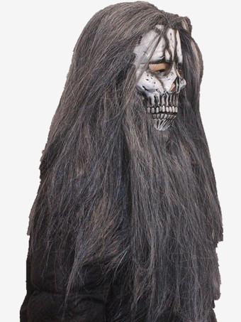 ハロウィン用の白髪の腐った骸骨マスク