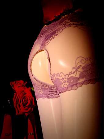 パープル ランジェリー ストッキング パンスト レディース クロッチレス シースルー レッド アクリル レース 無地 パンスト