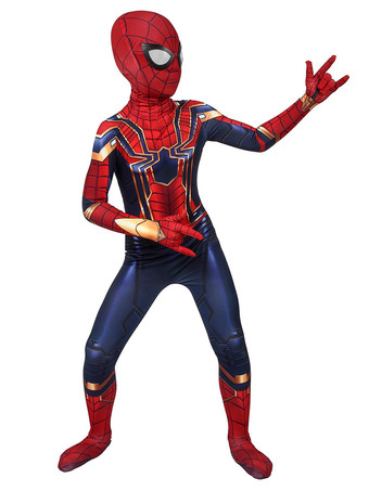 Spider-Man Kids Cosplay Jumpsuit Red Lycra Spandex Marvel Comics Cosplay Costumes