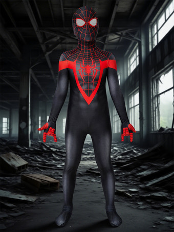 マーベルコミックスキッズ PS5 2026 スパイダーマン マイルズ モラレス 全身タイツ ジャンプスーツ コスプレ衣装