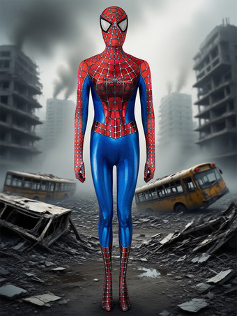 女性スパイダーマンコスチュームトゥアレッドスーパーヒーローライクラスパンデックスジャンプスーツキャットスーツ全身タイツ