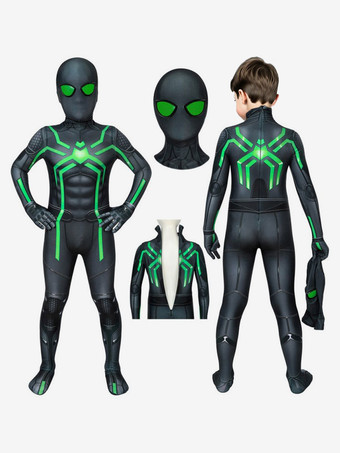 Kids Spider-Man Stealth Suit Lycra Spandex Catsuits PS5 Game Marvel Jumpsuits Cosplay Costume