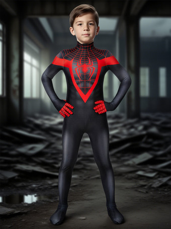 マーベルコミックスキッズ PS5 2026 スパイダーマン マイルズ モラレス 全身タイツ ジャンプスーツ コスプレ衣装