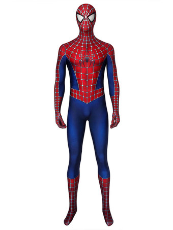 Marvel Comics Spider Man Halloween Superhero Tobey Maguire Starred Spandex Jumpsuit Bodysuit Mask Suit Cosplay Costume